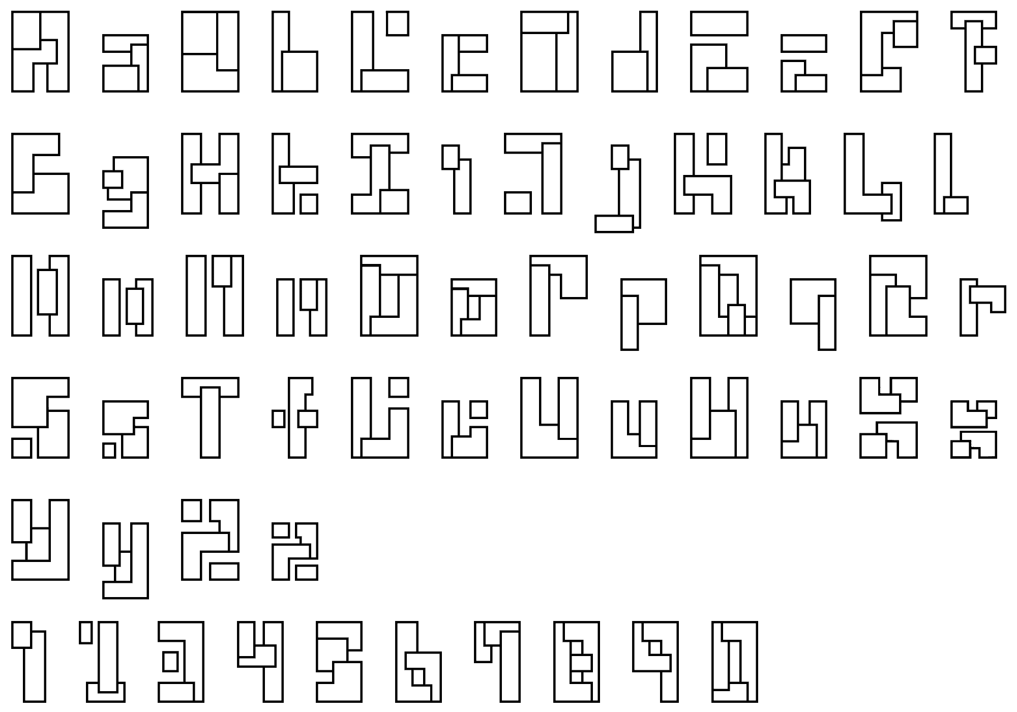 Boron font inspired by Tetris